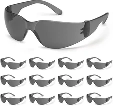 12Pair Safety Glasses Protective Grey Smoke Lens Sunglasses Anti Scratch Work UV
