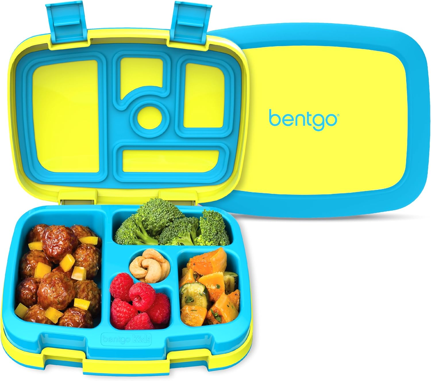 Kids Bento-Style 5-Compartment Leak-Proof Lunch Box with Perfect Portion Sizes for Ages 5-12