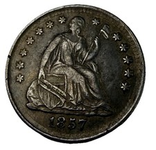 1857 Liberty Seated Half Dime H10C- AU Details/scratched Better Date US Type