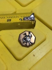 Vintage Retro Square Dance Scarf Bandana Clip Bolero Brooch Gold Silver