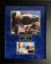 Matthew DeMeritt autographed suede framed 8x10 photo & relic E.T JSA COA BFT COA