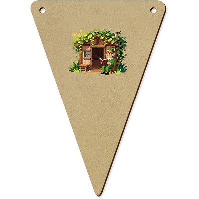 5 x 140mm 'Elf Reading Book Outside Cottage' Bunting Flags (BN00095926)