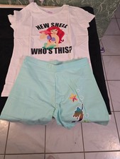 Disney Spotted Zebra Little Mermaid Short Set Size 14 New