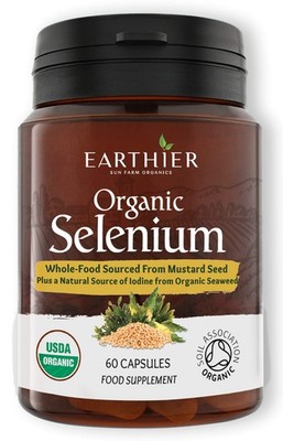 Organic Selenium 200 mcg with Iodine and Silica All from 60 Count (Pack of 1) 
