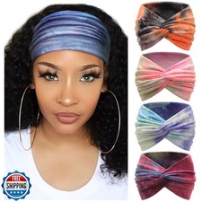 AQOKKA Extra Wide Headbands for Women Large Turban Headband Non Slip Boho Ela...