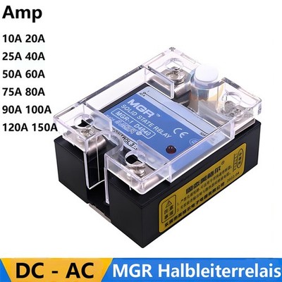 SSR-DA Solid State Relay Module 10A-150A DC 3V-32V Input AC 24V-380V Output New
