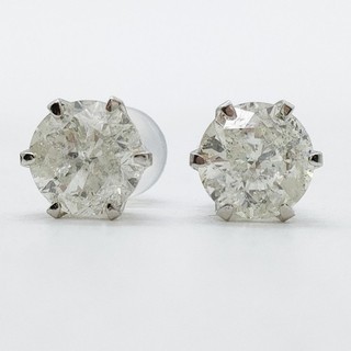Jewelry Pierced Earring Natural Diamond 2.072ct Platinum 5510854