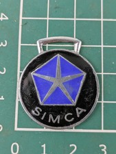 Vintage CHRYSLER SIMCA Enamel Car Key Fob/Keyring/Badge c1970s Automobilia  28mm