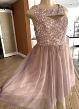 SEQUIN HEARTS Crochet Mesh Dress w/ Silver Metallic Sz 7 NWTS pb7