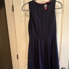Vince Camuto Navy Pleated Dress Size 6-Stunning!