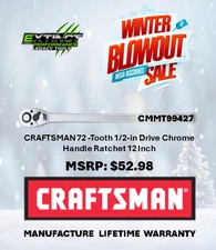 CRAFTSMAN 72 -Tooth 3/8-in Drive Chrome Long Handle Ratchet (CMMT99427)