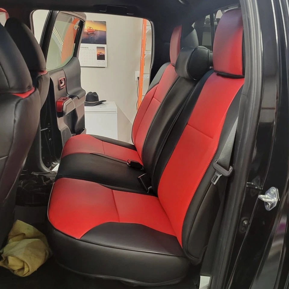 PARA 2001-2025 TOYOTA TACOMA PICAPE MOTOPTES CAPAS DE COURO DE CARRO PERSONALIZADAS - Imagem 2 de 4