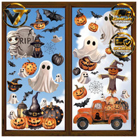 Halloween Fensteraufkleber Selbstklebend Geist FledermäUse KüRbis 9 BläTter Deko