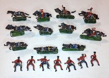 Lot of VINTAGE MINIATURE PEWTER HORSEBACK SOLDIERS Unmarked