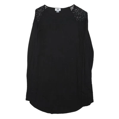 OLD NAVY Haut Décontracté Femme M Manches Longues En Dentelle Noire - Photo 1/4