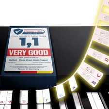 Removable Piano Stickers - Reusable Silicone strips - Note Labels for 88 Key ...