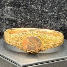Vintage Gold Filled ID Bracelet Bangle Engraved Thick READ 7