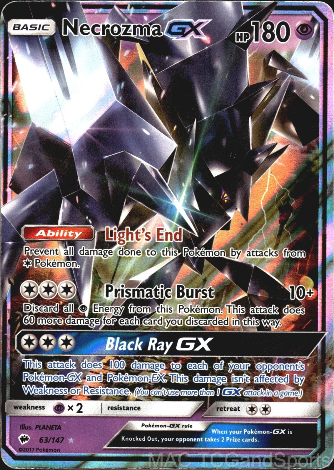 Necrozma GX 63/147 Holo Burning Shadows Pokemon TCG LP