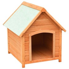 Dog House Brown and Green Solid Pine and Fir Wood Medium vidaXL