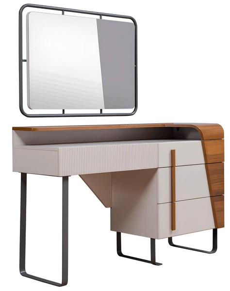 Designer WeißEr Schminktisch LuxuriöSer Spiegel Schlafzimmer Set-image