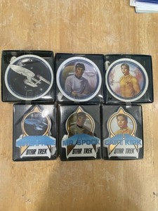 Star Trek Porcelain trading cards and Mini Plates 3 of each 