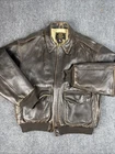 THE COCKPIT Army Air Force A-2 Brown Leather Aviator Jacket XL