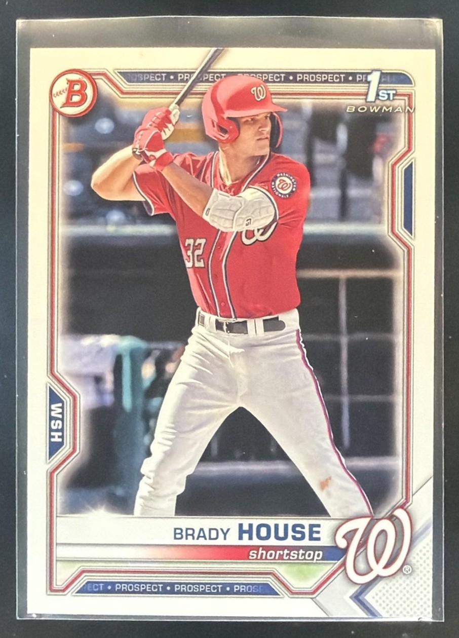 2021 Bowman Draft Brady House #BD-186 1st Prospect Washington Nationals