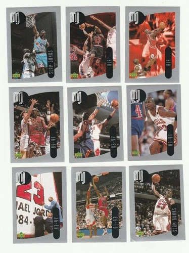 1998-99 UPPER DECK BASKETBALL LOT OF 9 DIFF.MICHAELJORDAN STICKERS, MINT LOT 3