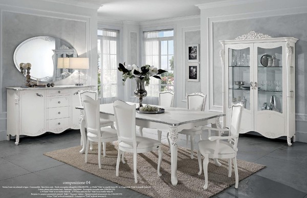 Esszimmer Set Esstisch 6X StüHle Kommode Vitrine Gruppe Garnitur Itanien 9Tlg.-image