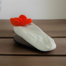 VTG Women  s Socks 1980's Low Ankle Orange Roll Down Large USA Made Acrylic