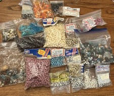 Huge Loose Bead Lot 6 Lbs. Artisan Jewelry Making Plastic Wood Macrame Beads