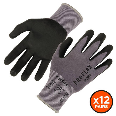 Proflex 7000 Large Gray Nitrile Coated Gloves (12-Pairs)