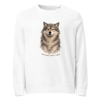 Funny Resting Wolf Face Cute Wolf Sweatshirt Gift