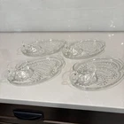Vintage Federal Glass Homestead Wheat Snack Set - 8 Piece Service for 4