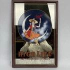 Rare Vintage Miller High Life Girl on the Moon Bar Mirror - Framed Beer Sign