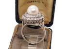 Antique Art Deco Palladium Pearl & Diamond Ring 1.00ct Single Cut Diamonds 1930s — photo 10