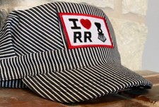 Engineer/Conductor Cap/Hat-I Love Railroads-adjustable-Adult or Child