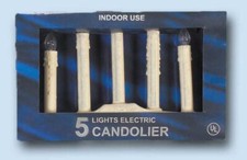 Ivory Plastic Window Candle - Five Light