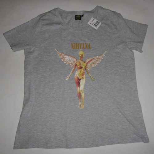 NIRVANA IN UTERO Damen T-Shirt Grundge Music Musik CD/LP-Cover S/Small Frauen