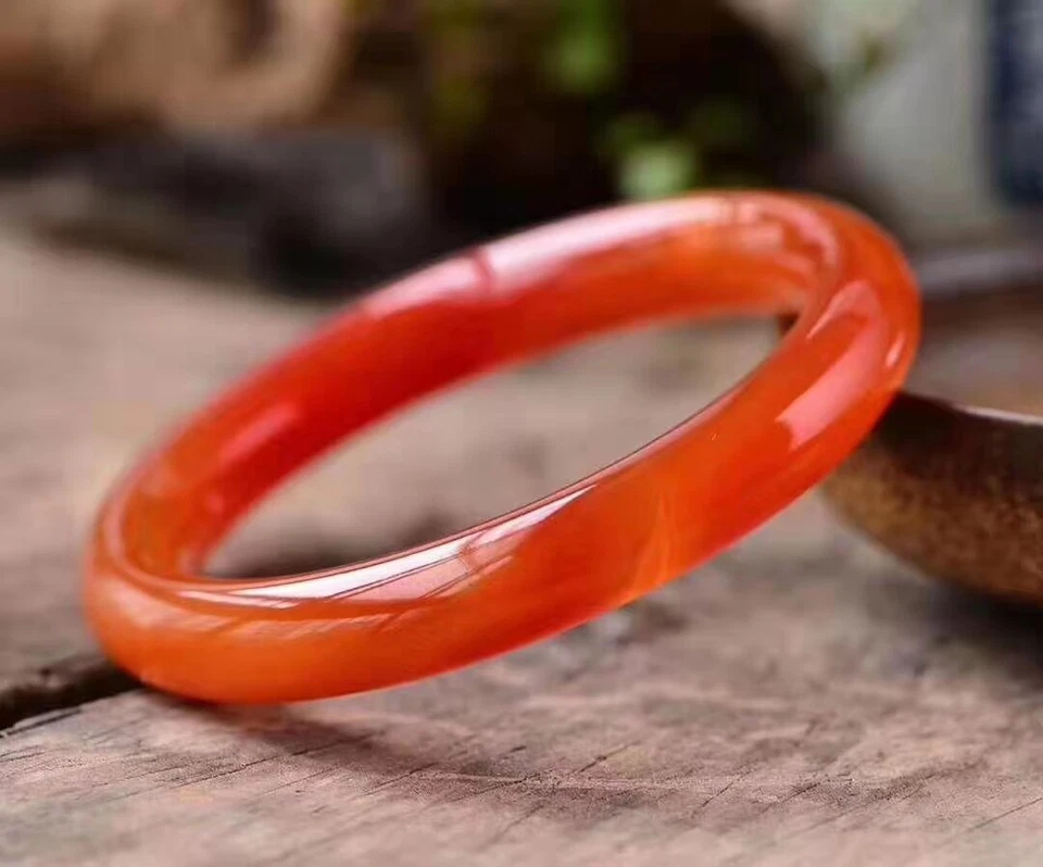 Brazalete de calcedonia 100 % natural brazalete de jade + caja fina + certificado de autenticidad Foto 3 de 4