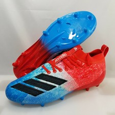 red and blue football cleats