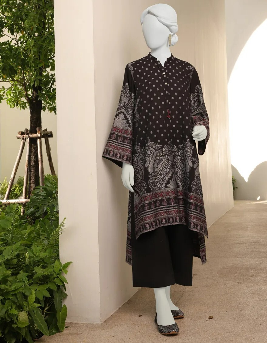 junaid jamshed dresses for ladies Size: Medium, Junaid Jamshed Embroidered Poly-Cotton Shirt and Trouser With Digital Printed & Foil Silk Dupata, Pakistani,Indian Women Dress