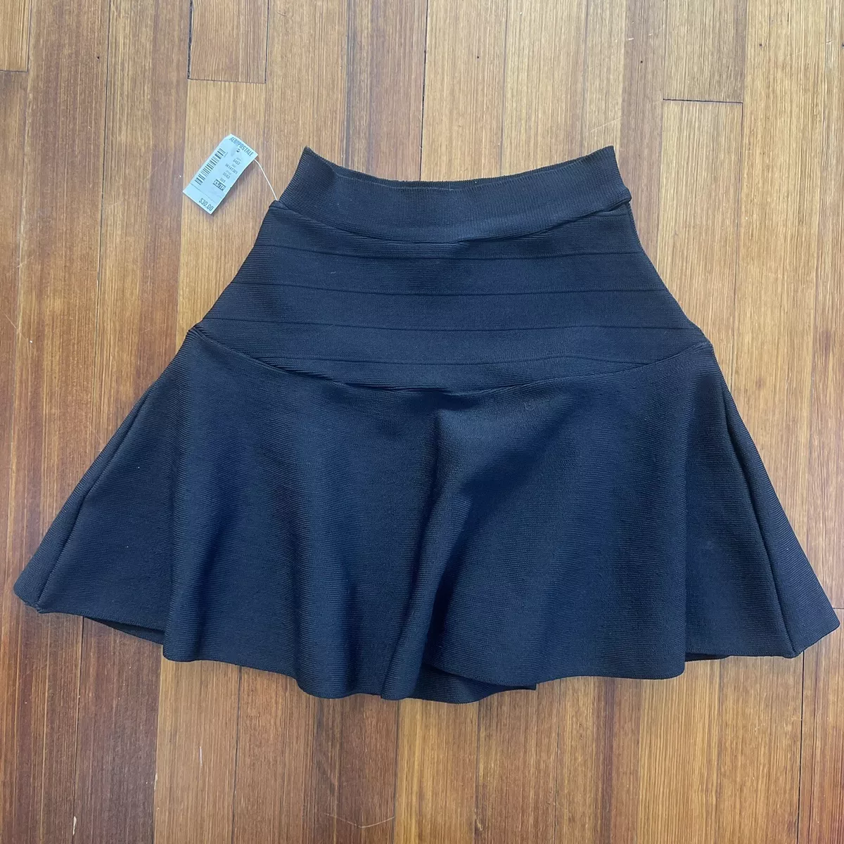 AEROPOSTALE Girl s Black Stretch Thick Bandage Flare Mini Skirt