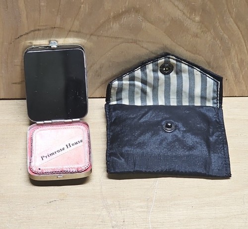 Antique Compact Primrose House Mini Compact Nat Red Blush Silver Compact Mirror - Picture 2 of 13