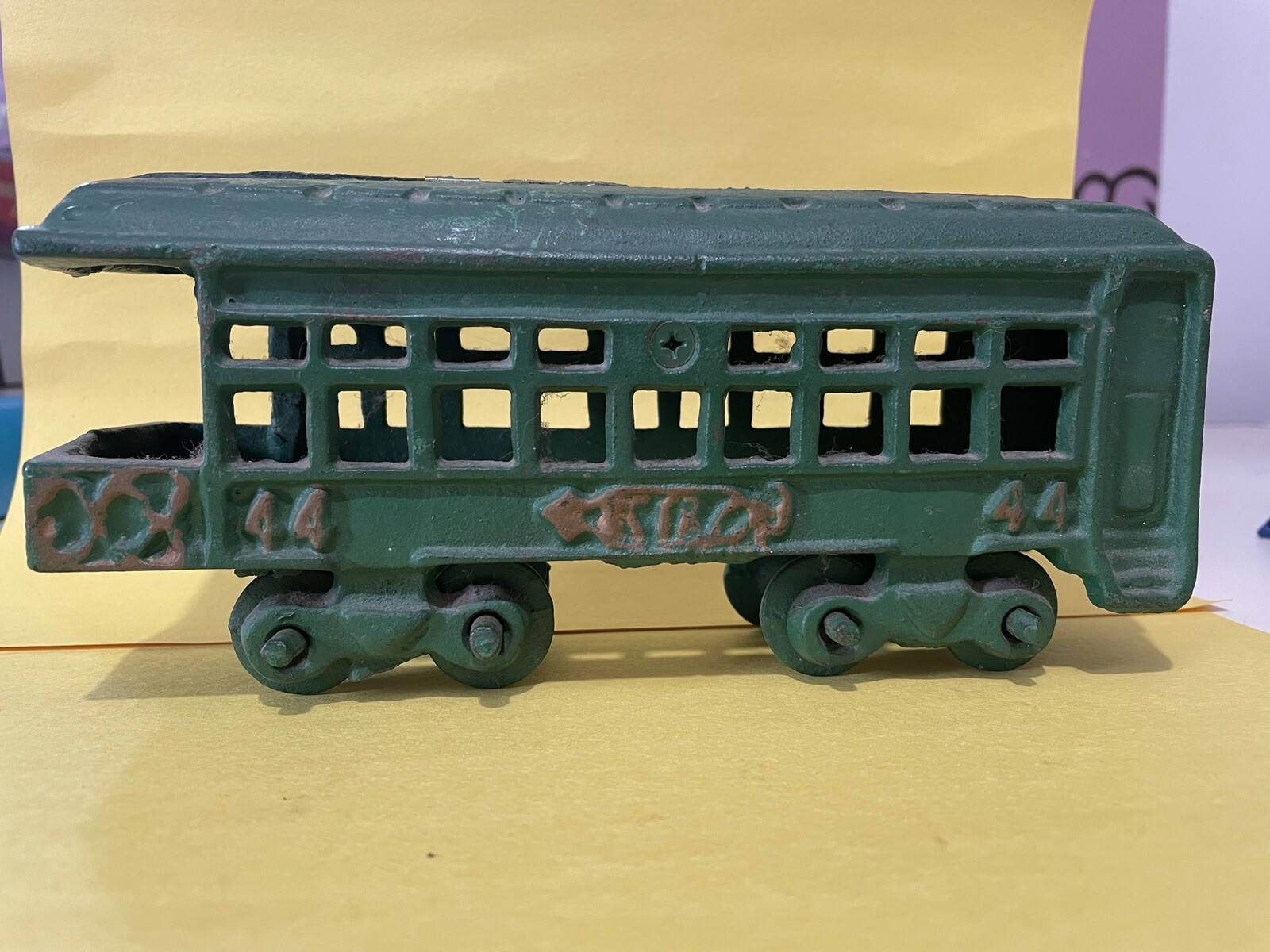 model trains Green Vintage Cast Iron Toy Train Car eBay
