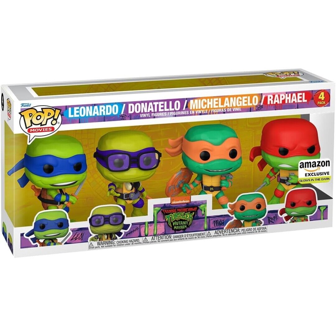 Amazon Exclusive GITD TMNT 4-Pack Funko Pop - TMNT Mutant Mayhem