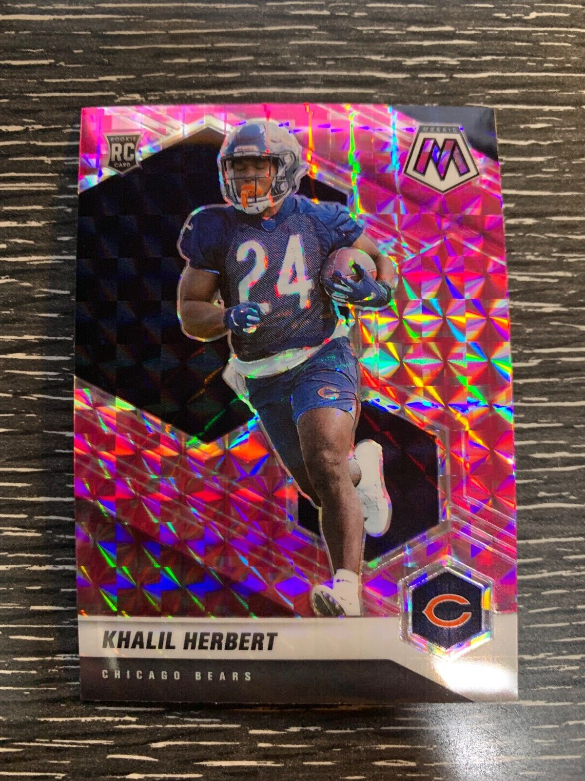 2021 Panini Mosaic #380 Khalil Herbert RC Rookie Pink Camo Prizm 2A