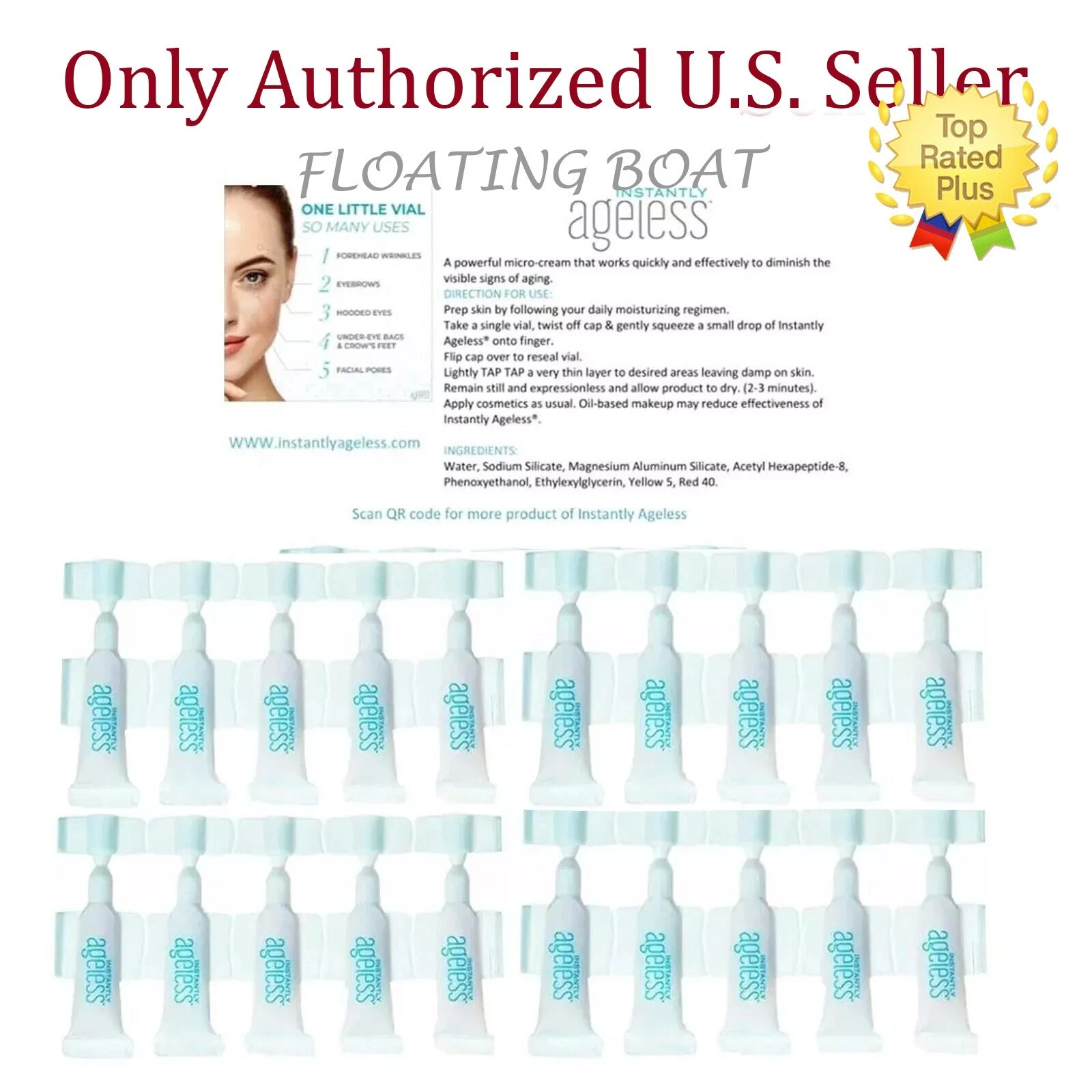 Instantly Ageless 20 Vials Facelift & Wrinkle remover in seconds