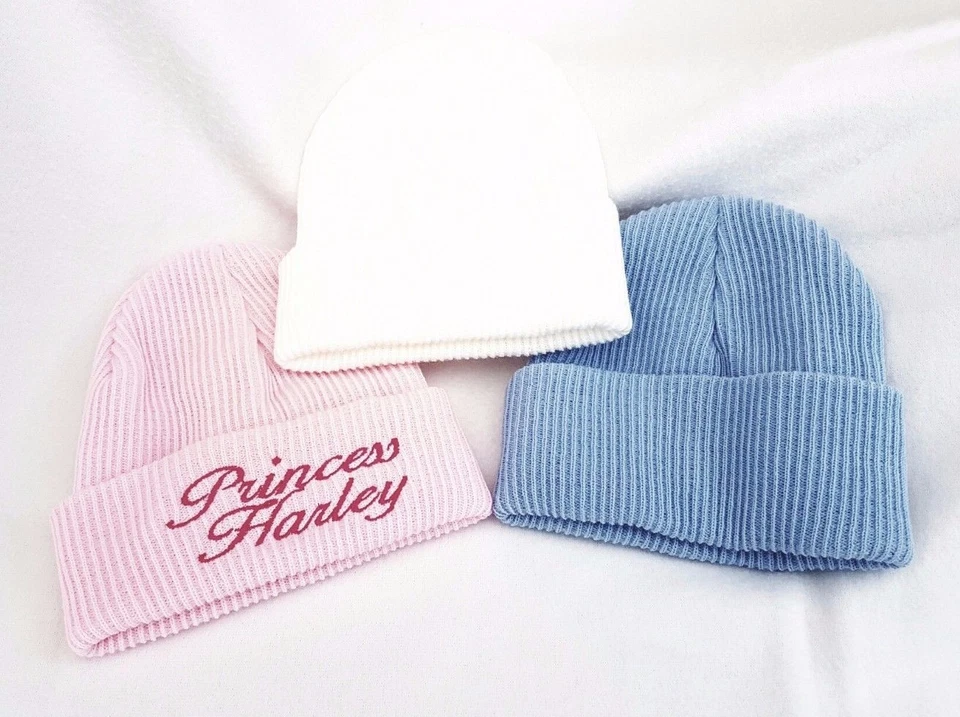 Babys Embroidered Personalised Acrylic Hat With name of choice boys girls