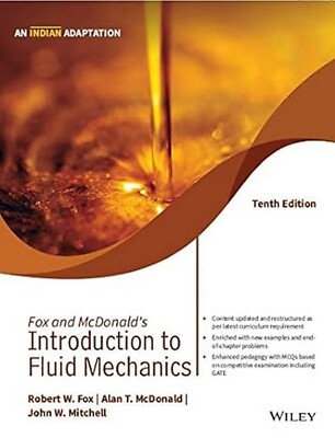 Fox & McDonald's Introduction Fluid Mechanics by Fox 10th INTL ED 9789354641077